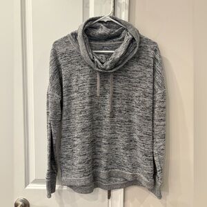 Athleta Heathered Gray Cowl Neck Sweater